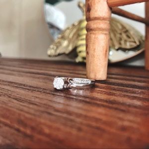 Genuine Diamond 14K Rose Gold Over Silver Ring